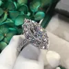 Promise Marquise cut 3ct Lab Diamond Ring 925 sterling silver Fedi nuziali di fidanzamento per le donne Gioielli per feste nuziali