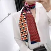 160cm * 20cm Luxury Brand Design Twill Dubbeldäck Kvinnor Scarf Fashion Tie Neckerchief Head Silk Scarves Wraps för damer