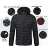 Мужские пуховые Parkas 2021 NWE мужские зимние теплые USB отопительные куртки умный термостат чистый цвет с капюшоном нагретая одежда водонепроницаемый
