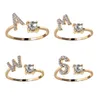 26 alfabet Engelse letter band ringen diamant goud zilver verstelbare ring voor vrouwen meisjes groothandel