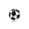 Ganze 925 Sterling Silber Fußball-Charms mit schwarzer Emaille, passend für Original-Pandora-Armbänder, Metallperlen, DIY-Schmuckherstellung