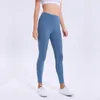 Enfärgad Kvinnor Yogabyxor Hög midja Sport Gym Bär Leggings Elastisk Fitness Dam Overall Full Tights Träning S1102