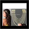 Tiaras Jewelry JewelryProMotion Wholesale - EST WOMENS Vintage Gold/Sier Cadeiras Fringe Tassel Hair Ps2135 Drop Delivery 2021 Npuzr