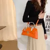 Hourglass Bags with Short Handles Women's Small Square Orange Handbag 2022 Trend Blue Crocodile Pattern Leather Shoulder Bag