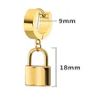 Arrival Gold Silver Color Lock Stud Earrings For Women Men Exaggerated Ear Clip Stainless Steel Fashion Jewelry Gifts