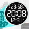 Zegary ścienne Zegar Luminous Duża wycisza cyfrowa temperatura i wilgotność elektroniczna nowoczesna dekoracja salonu