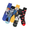 Мужские носки с героями мультфильмов для взрослых, аниме, классические красные хлопковые чулки Yunxiao, индивидуальные чулки327u