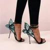 Sophia Webster Evangeline Angel Wing Sandal Большие размеры 42 Свадебные туфли-лодочки из натуральной кожи Розовые блестящие туфли Женские сандалии с бабочками
