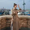 Trench femme kaki coupe-vent femme mi longue 2022 automne coréen ample tempérament Hepburn manteau