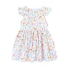 Mudkingdom Flutter manches fille robe avec doublure tissée florale petites filles es pastèque imprimer enfants vêtements en bas âge 210615