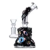 Bangs en verre uniques Petits narguilés de style Halloween Conduites d'eau Pommeau de douche Perc Octopus Oil Dab Rigs Beaker Bong 4mm d'épaisseur Mini Wax Rigs avec bol