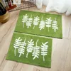 Carpets Green Leaves Thickening Flocking Door Mats Non-Slip Home Porch Anti-Slip Bathroom Absorbent