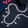 Cwzyrcinie Bling Łańcuch tenisowy Kropla Kubin Cyrkonia Kobiety Wedding Party Choker Naszyjnik Złoty Kolor Bohomian Biżuteria CP072