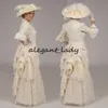 19 wieków wiktoriańska regenencja balu sukienki z długim rękawem 1860S wojna domowa Rewolucyjna Lace-Up Halloween Cosplay Suknia