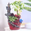 Castle Flower Pot Resin Flowerpot Succulent Plant Pots Garden Bonsai Home Decoration Planters &