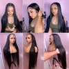 28 30 32 Inch Straight Sheer Lace Front Closure Human Hair Wigs 13X4 4x4 Brazilian Hair Wigs for Black Women1355930