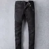 Jeans para hombres 2023 Diseñadores de lujos angustiados Francia Moda Pierre Straight Biker Hole Stretch Denim Jean Hombres Pantalones flacos Elasticit