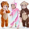 Bebê macacão inverno kigurumi leão traje para meninas meninos toddler animal macacão animal infantil roupas pijamas crianças macacões ropa bebes 211229