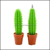 Skriva Tillbehör Skola Business IndustrialNovelty Cactus Shape Ballpoint Pen Creative Stationery Cute Cartoon Potted Plant Office Student