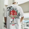 الرجال الملابس اليابان تي شيرت الصيف الأزياء قصيرة الأكمام ملابس رجالي المتضخم القمصان مضحك الهيب هوب راب الحضرية الشارع الشارع الشارع الشهير M-3XL SH190828