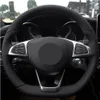 Capa de volante de carro DIY preto Genuine couro camurça para Mercedes Benz C200 C250 C300 Sport Cla220 B250 B260 A200 A250