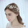 Jonnafe Altın Çiçek Saç Asma Düğün Tiara Kadınlar Bandı El Yapımı Gelin Saç Parça Aksesuarları Takı X0625