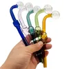 15cm Cheapest Colorful Pyrex Glass Oil Burner Pipe glass tube smoking pipes tobcco herb glass oil nails