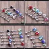 & Bell Rings Body Jewelry Drop Delivery 2021 316L Surgical Steel Single Crystal Rhinestone Belly Button Navel Bar Ring Piercing 50Pcs/Lot Y8C