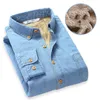 Topkwaliteit Modemerk Winter Jeans Shirt Mannen Warm Fleece Lined Velvet Denim S 4XL Mannelijke Bottoming 210626