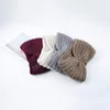 Hiver tricoté Turban bandeau pour femmes oreille plus chaud Crochet croix noeud bandes de cheveux à la main bandeau couleur unie cheveux accessoires