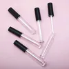 new 4ml Empty mini lip gloss containers bottles transparent round travel size refillable plastic bottle with lipbrush black lid for EWD6631