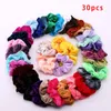 Grampos de cabelo Barrettes inteiros 304050PCS Women039s Fashion Band Velvet Girl Rubber Elastic Accessories4293304