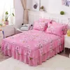 Romantico motivo floreale Copriletti in poliestere arruffato Gonna letto Copriletto matrimoniale Copriletto Arredamento camera Colchas (senza federa) F0386 210420