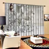 Rideaux rideaux 3D Po taille personnalisée mur brique blanc cheval rideaux Polyester microfibre tissu pour chambre salon Decor296B
