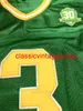 Mens 1977 Vintage 3# Joe Montana College Football Jerseys Green Stitched Shirts Size S-3XL