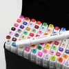 30406080Colors Dual Head Art Markers Pen Oily Alcoholic Sketch Marker Brush Supplies for Animation Manga Draw 211104