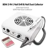 80W 2-IN-1 Nail Drill Пылесборник Маникюр с мощной вентиляторной мельницей Cutter Machine для файла для педикюра 220228