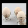Supporto per uova sode a molla Bracconieri in acciaio inossidabile Vassoio per uova Portauova Tazza Utensili da cucina X91Iy 81Lgi