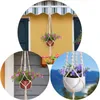 3 pièces/ensemble décorations de jardin paniers suspendus macramé à la main corde porte-pot fleur plante cintre cordes panier filet sac fleur pour intérieur extérieur décor à la maison