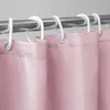 UFRIDAY Tenda da doccia in tessuto tinta unita rosa con orlo ponderato Fodera per doccia con gancio Tenda da bagno impermeabile in poliestere resistente 210609