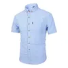 Small Plaid Button Down Shirt Men Summer Short Sleeve Slim Fit Mens Dress Shirts Casual Checks Gingham Chemise Homme 210522