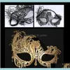 Masker festliga hem trädgård kvinnor järn halloween metall diamant phoenix halv ansikte cosplay mask party leverans 4styles rra2334 droppe delive