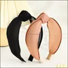 Угорочные украшения для украшений мода мода Adt Hairполадка Светлая свежая повязка по поводу центрального узла Турбан Лето сплошной цвет головные уборы.