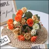 Dekoracyjne kwiaty wieńce świąteczne imprezowe dostawy ogród 30 cm róża jedwabiu bukiet piwonia sztuczna diy panna młoda ślub ozdoba fałszywy fa