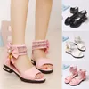 Sandalen Kinder Strandschuhe Gladiator Sandale Kind Tanz Prinzessin Sommer Mädchen Perle Römische Mode Bogen Quaste 2021 33 3-12