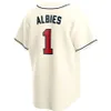 2021 Marcell Ozuna Jersey 5 Freddie Freeman 7 Dansby Swanson 13 Ronald Acuna Jr. 1 Ozzie Albies Mike Soroka Maglie da baseball