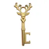 5 Colors Deer Head Beer Bottle Opener Keychain Portable Metal Corkscrew Household Kitchen Tool DWA10744