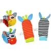 2021 Baby Infant Toy Soft Handbells Hand Wrist Strap Rattles Animal Socks Foot Finders Stuffed Toys Christmas Gift