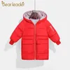 Ours Leader Enfant Épais Vêtements De Mode D'hiver De Noël À Capuche Vestes Top Filles Parkas Casual Outwear Garçon Costume 3-13Y 210708