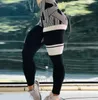 Scrunch Booty Leggings Fitness Yoga Women Elastic Jaquard Stripped Print Legging Middle Waist For Dropper Sales Plus Size Black Fitnes White